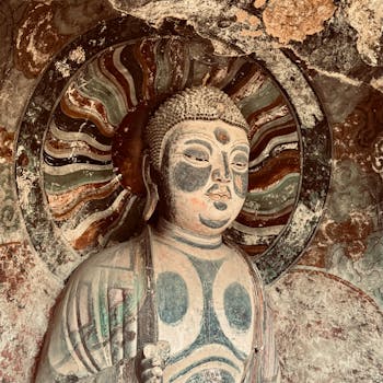 A rustic chimney emits smoke from a weathered tiled roof against a blue sky