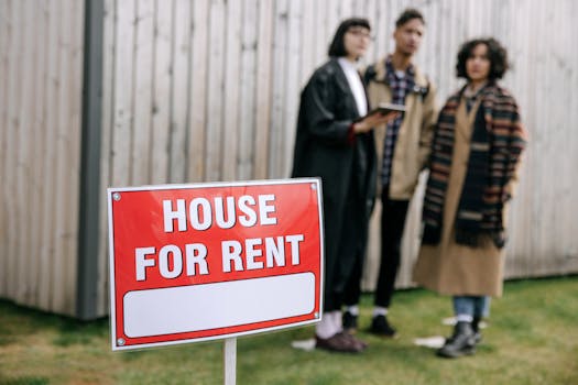 Happy Family with Rent to Own Signboard